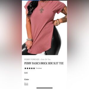 Pebby Forevee Women’s Small Vintage Red Side Slit Tee